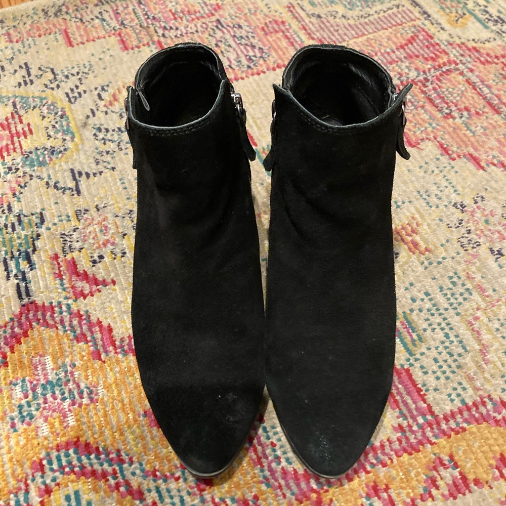 Frye black suede booties size 9